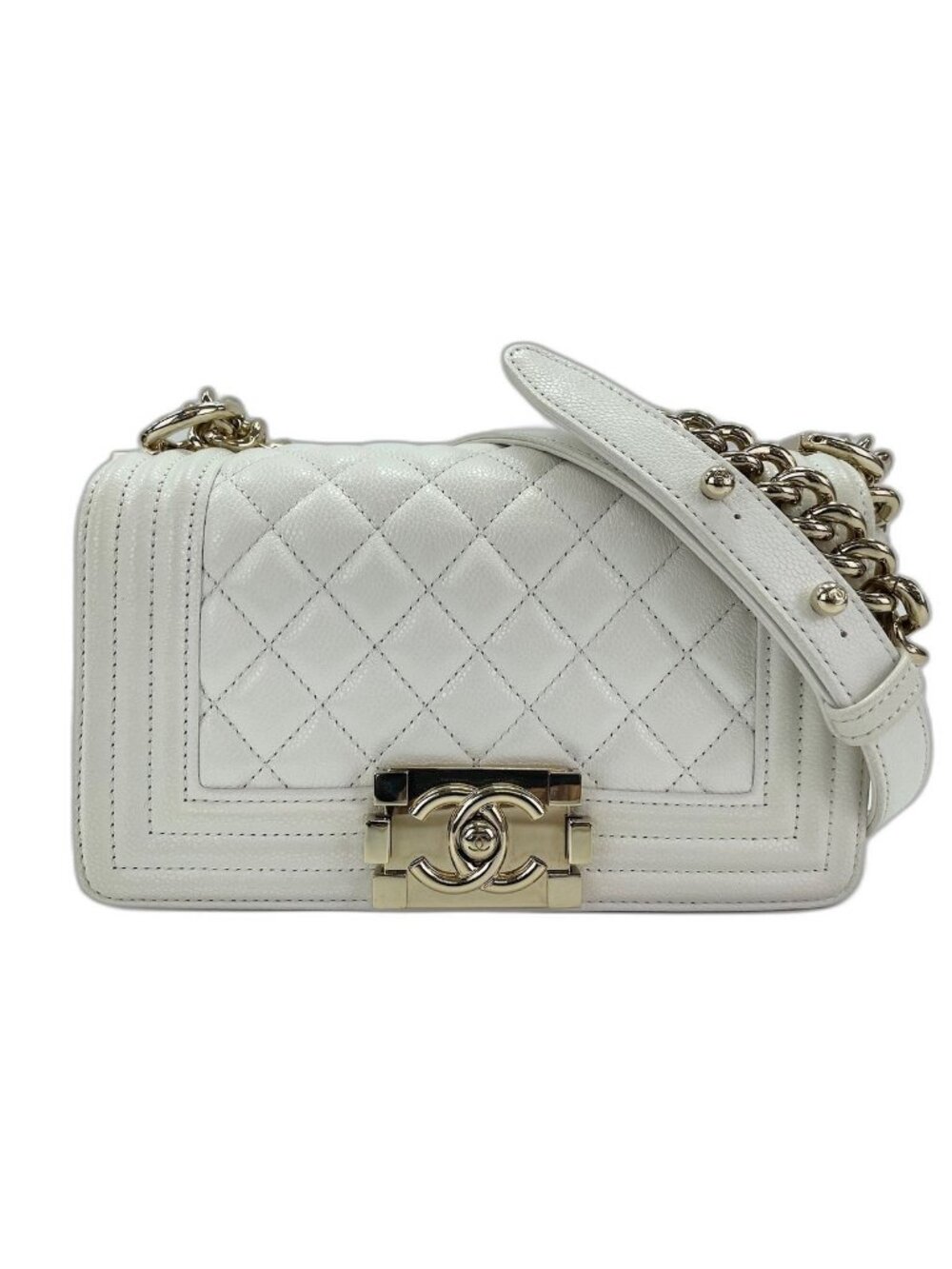 Chanel Shoulder Bag Caviar Leather Boy Small